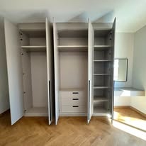 Open fitted wardrobe interior